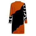 thumbnail image 4 of FRSASU Women'S Dress ,Women Autumn Printing Causal Long Sleeve Bandage Drawstring Dress, 4 of 4