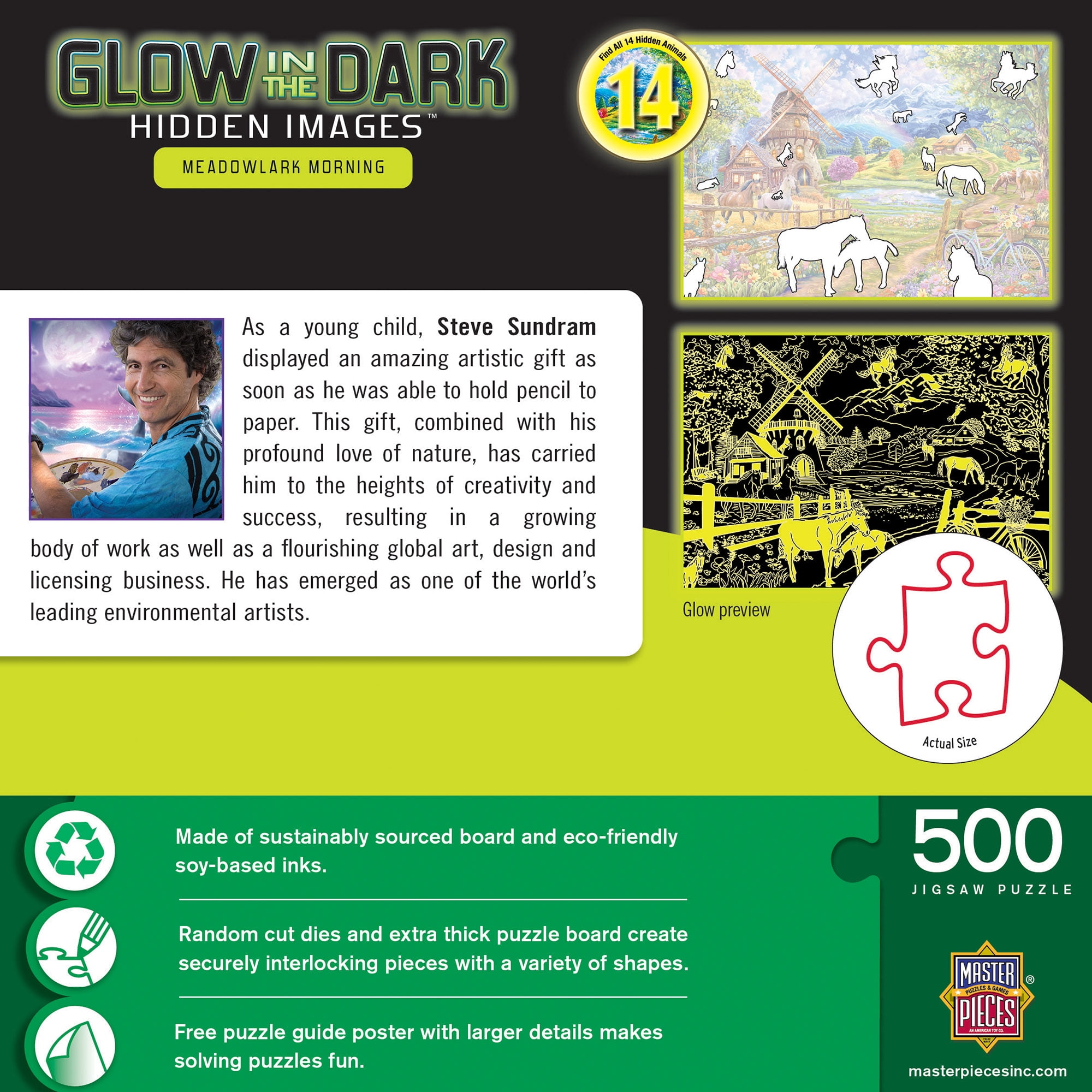 Hidden Images Glow In The Dark - Meadowlark Morning 500 Piece Puzzle