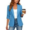 thumbnail image 5 of Long Sleeve Cardigan For Women, Solid Color Casual Knit Outerwear Shrug, Soft Draped Open Front Sweater Jacket, Everyday Lightweight Fall Spring Top Light Blue M, 5 of 9