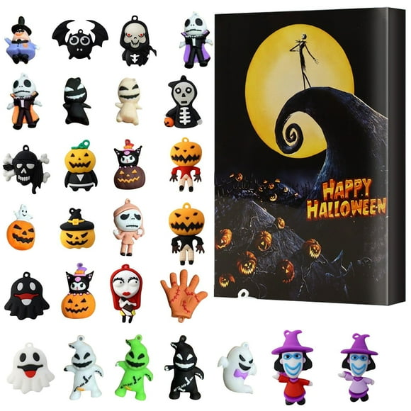 DJKDJL Action Figures Blind Box Advent Calendar 2024 Include Jack Skellington 27 Pcs Nightmare Before Christmas Filled with Unique Action Figures Blind Boxes - The Ultimate Halloween Gift for Kids