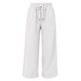 thumbnail image 5 of YuXingFu Womens Linen Pants Women Loose Dress Pants High Full - Pocket Casual White XXXL, 5 of 6