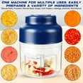 thumbnail image 3 of Electric Mini Garlic Chopper, Small Garlic Chopper Mincer Rechargeable, Portable Small Food Processor, 320ml Electric Food Chopper Tool for Mashing Onion Garlic Chili Ginger Fruits(Blue), 3 of 5