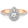 thumbnail image 5 of IGI Certified 2 Carat Pear Shape Lab Grown Diamond Engagement Ring | 14K Rose Gold | Amarya Secret Double Halo Lab Diamond Ring | FG-VS1-VS2 Quality Friendly Diamonds, 5 of 7
