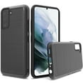thumbnail image 2 of for Samsung Galaxy S21 FE /Fan Edition Protective Hybrid TPU 2-Piece Shockproof with Brushed Metal Texture Carbon Fiber Hard Back Cover ,Xpm Phone Case [Black], 2 of 8