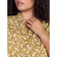 thumbnail image 4 of Terra & Sky Women's Plus Flowy Cotton Blouse with Short Ruffled Sleeves, Sizes 0X-5X, 4 of 5