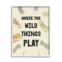 Stupell Industries Children's Wild Things Play Phrase Monster Hands Claws, 16 x 20, Design by Daphne Polselli