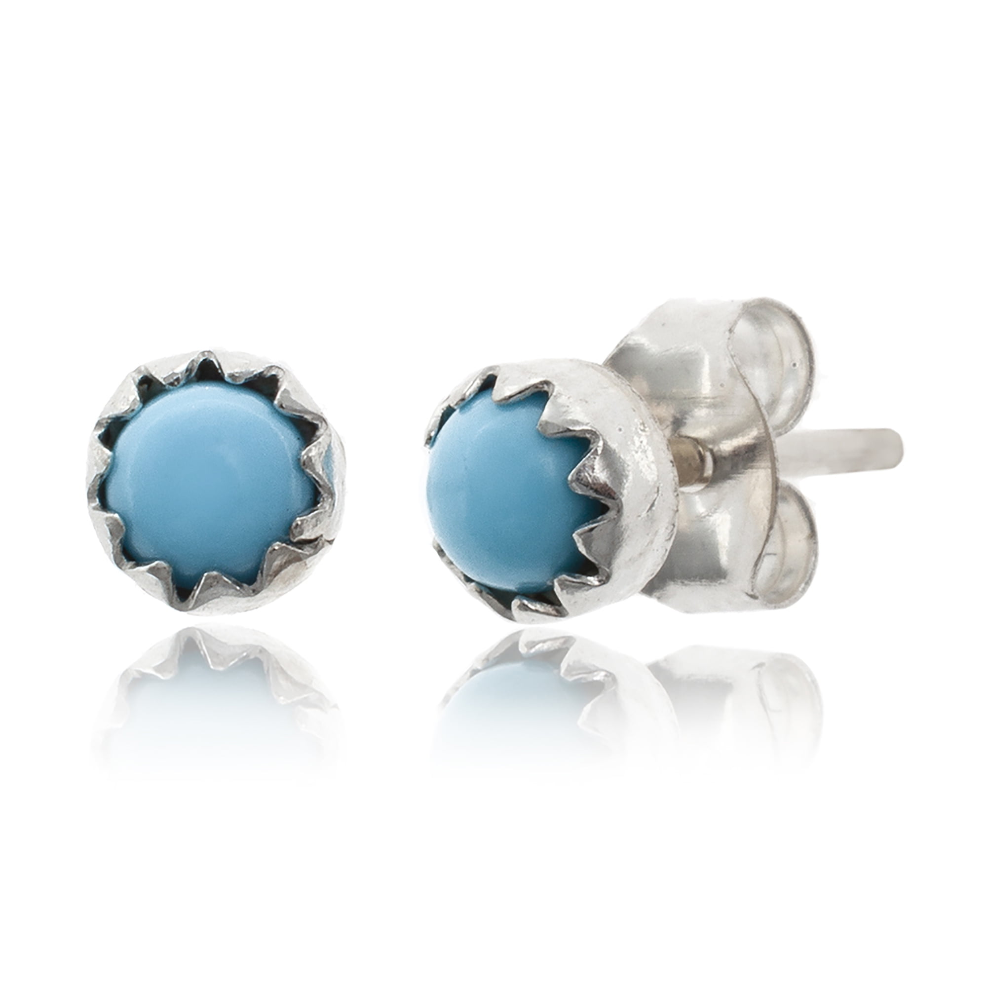 Turquoise 925 Sterling Silver Earrings Handmade Jewellery #1018-1