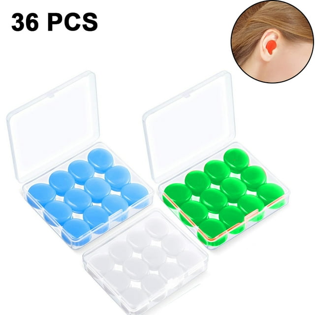 Bouchons d'Oreilles pour Dormir, Bouchons d'Oreilles en Silicone Réutilisables et Moulables, Réduction de Bruit, Blocage de Son avec Étui pour Natation, Concert Avion