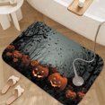 thumbnail image 3 of 1pc Halloween Scene with Pumpkins Absorbent Non-Slip Bathroom Thickened Flannel Rug Decor,Soft,Quick Drying,Suitable For Indoor/outdoor Use,Bathrooms,Bedrooms,Kitchens,Terrace,Laundry Rooms,16"x24", 3 of 9