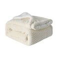 thumbnail image 2 of Lamb Wool Blanket Double Thickened Pineapple Checked Flannel Blanket Cover Blanket Velvet Blanket, 2 of 5