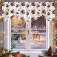 thumbnail image 6 of Christmas Cardinal Tie Up Valances Curtain, Red Bird Poinsettia Leaf Winter Adjustable Rod Pocket Short Window Treatment Tie Up Curtains Valances for Kitchen Living Room Bathroom 54x18 Inches, 6 of 9