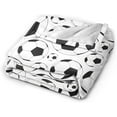 thumbnail image 3 of Soccer Blanket for Boys Girls Super Soft Warm Soccer Ball Throw Blankets Black and White Soccer Blanket Soccer Gift for Kids Teens Fans 60"X80", 3 of 6