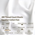 thumbnail image 4 of Superior 5-Piece 400 Thread Count White Egyptian Cotton Bed Sheets, Split King, 4 of 8