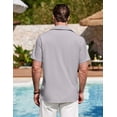 thumbnail image 5 of COOFANDY Men's Cuban Guayabera Shirt Summer Beach Vacation Shirt Casual Short Sleeve Button Down Resort Wear, 5 of 6