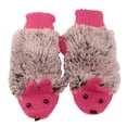 thumbnail image 2 of Cartoon Hedgehog Wool Double Layer Thermal Insulation with Finger Weave Gloves, 2 of 7