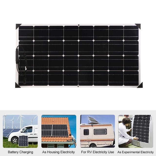 TFixolFlexible Solar Panels 18V 100W High Quality Car Solar Panel Monocrystalline Silicon With Junction Box Waterproof IP65 For RV