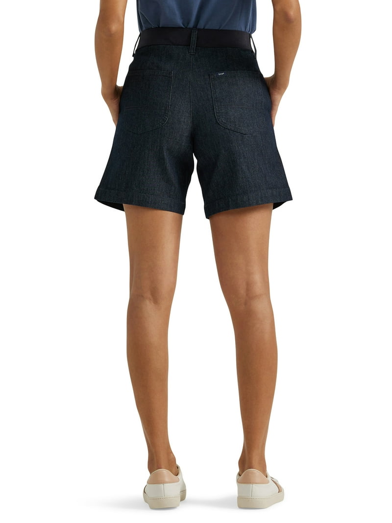 Short Lee Femme Gris à Dentelle - Taille 6, Mi-hauteur, Stretch, Neuf Avec étiquettes