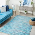 thumbnail image 3 of SAFAVIEH Rag Elena Striped Cotton Area Rug, Turquoise/Multi, 4' x 6', 3 of 12