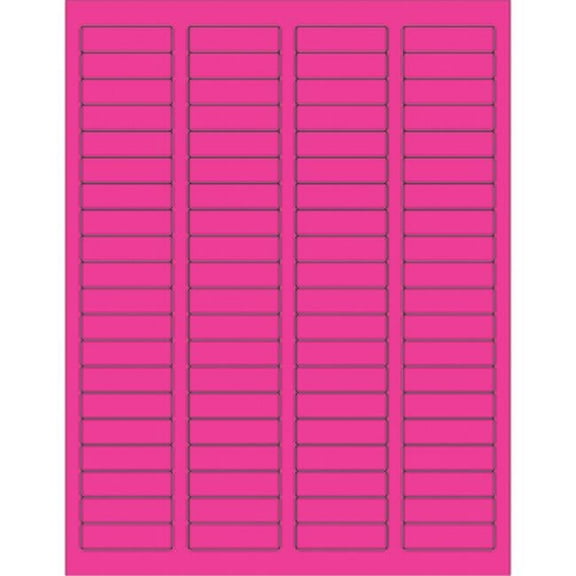 Box Partners Rectangle Laser Labels 1 3/4" x 1/2" Fluorescent Pink 8000/Case LL170PK