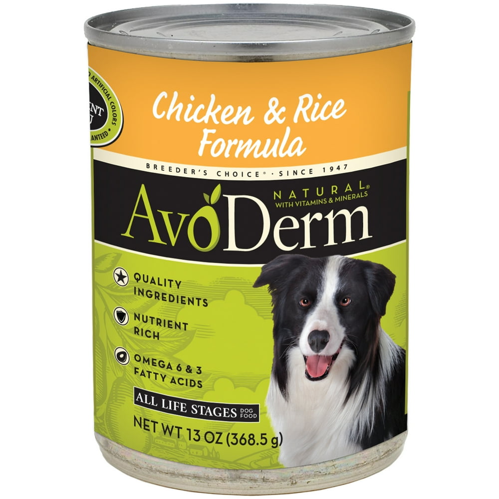 AvoDerm Natural Chicken Meal and Brown Rice Formula for Adult Dogs, 13