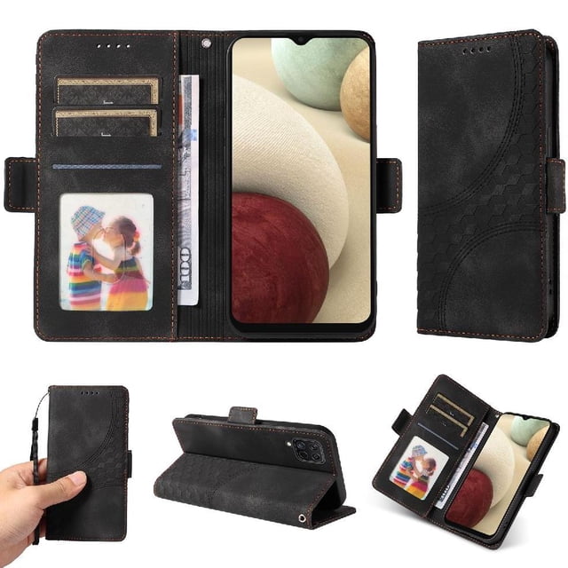 Funda GANGXUN para Samsung Galaxy A12 5G con diseño acolchado elegante, cuero PU, protección total y ajuste preciso