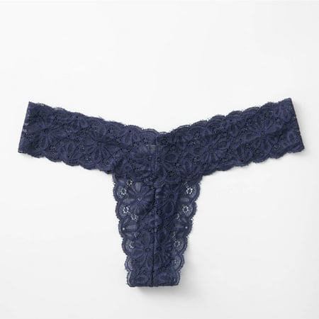 DondPO Womens Underwear Panties for Women Women s Stretch Bikini G-String Panty Lace Trim 5 Colors Comfy Sexy Underwear Lingerie for Women Seamless Underwear Cotton Underwear Navy S