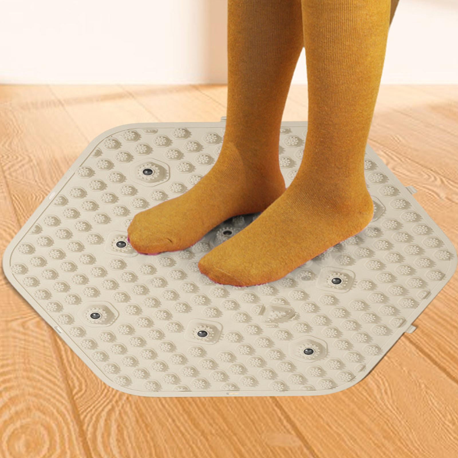 Serenable Foot Massager Mat Massage Pad Portable Relaxing Folding Foot Press Pad for Bedroom Gym Office Dorm Household white