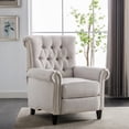 thumbnail image 2 of Pushback Linen Tufted Recliner Single Sofa with Nailheads Roll Arm for Living Room, Bedroom, Office, Blue, 2 of 8