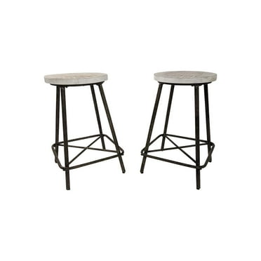 Carolina Classics Illona 24" Counter Height Stool in Driftwood/Iron Set of 2