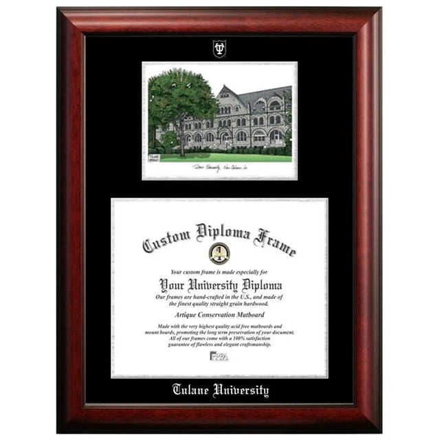 Campus Images LA995LSED-1714 17 x 14 in. Tulane University Silver Embossed Diploma Frame with Lithograph