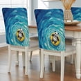 thumbnail image 2 of Funny Art Chair Covers Set of 1 Summer Panda Swimming Blue Sea View Oil Painting Chair Back Covers Stretch Removable Washable Slipcovers Protector for Dining Room Kitchen Party Decor, 2 of 9