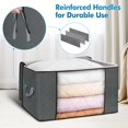 thumbnail image 3 of Contenedor de almacenamiento de gran capacidad, organizador plegable de material transpirable, contenedor de ventana transparente con asa reforzada, diseño plegable de tela no tejida resistente para, 3 of 8