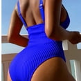 thumbnail image 3 of MDUKONU Women's Modest One Piecewomen's High Waisted One Piece Beach Swimsuit Blue M, 3 of 5