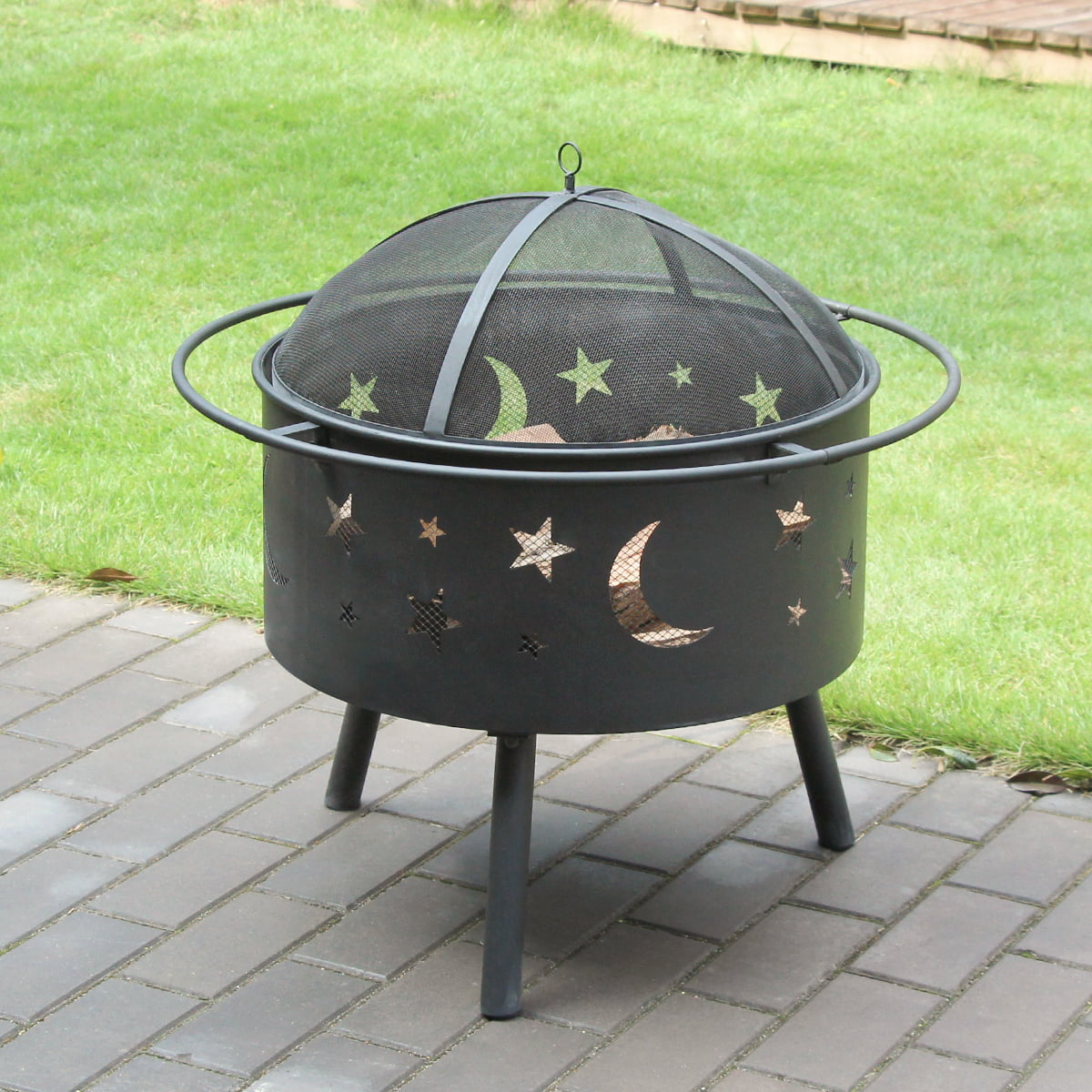 Outdoor Fire Pit With Cooking Grate 30, Fire Pit Cooking Grate Cast Iron