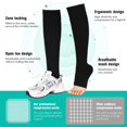 thumbnail image 5 of 2 Pairs Open Toe Copper Compression Socks for Women & Men Circulation 15-20 mmHg - Better Blood Flow, Swelling , Best Support for Medical, Running, Nursing, 5 of 6