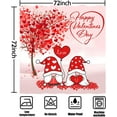 thumbnail image 6 of Valentine''s Day Shower Curtains, Gnomes Red Love Heart Tree Sweet Romantic Party Holiday Bathtub Curtain for Bathroom Decor Set, Cloth Durable Fabric Waterproof with 12 Hooks,72x72, 6 of 6