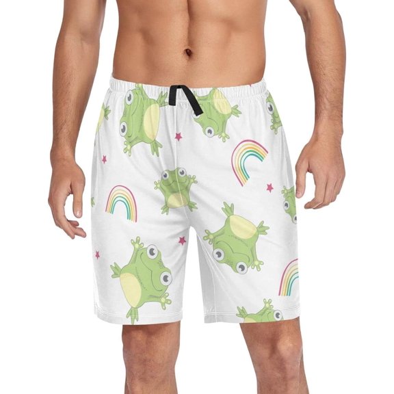 GZHJMY Frog Pajama Pants Short for Men, Lounge Pants Lightweight Men Pajama Bottoms with Drawstring Pockets, Christmas New Year Birthday Gifts, XX-Large