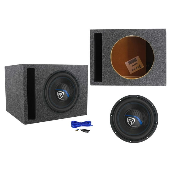 Rockville K5 W10K5S2 10" 1200 Watt 2 Ohm Car Subwoofer Vented Sub Box Enclosure