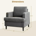 thumbnail image 5 of Modern Accent Chair, Upholstered Reading Armchair with Wood Legs, Mid-Century Leisure Comfy Single Sofa Chair for Living Room, Bedroom, Home, Office, Gray, 5 of 8