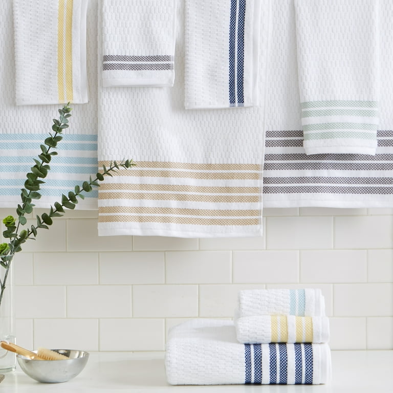 100% Cotton Quick Dry Popcorn Textured Bath Towel Set (Bath Towel (4-Pack),  Light Grey) - Great Bay Home