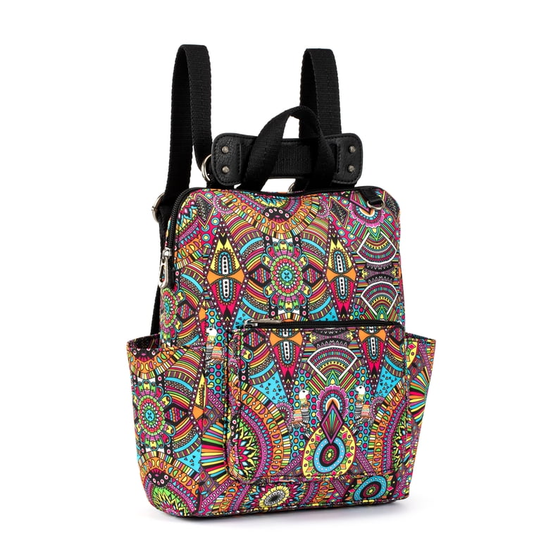 Sakroots Womens Eco-twill Eco Twill Loyola Small Convertible Backpack, Rainbow Sakroots Eco-Twill Loyola Convertible Backpack Rainbow  main image 3