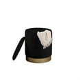 thumbnail image 3 of Elegant Decor Ozman Pouf Rond de 14 Pouces en Noir, 3 of 4