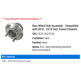 thumbnail image 2 of Rear Wheel Hub Assembly - Compatible with 2010 - 2013 Ford Transit Connect 2011 2012, 2 of 2