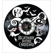 The Nightmare Before Christmas Wall Clock Vintage Record - Get Unique Home and Office Decor Bedroom Kitchen Kids Living Room - Gifts for Men Women Kids Father Mother - Wall Art - Free Personalization