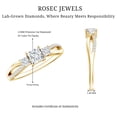 thumbnail image 6 of Rosec Jewels Lab Diamond Anniversary Ring for Women (Ef-Vs Quality) - Princess Cut Diamond 3 Stone Ring, 10K Yellow Gold, US 3.00, 6 of 7