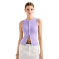 thumbnail image 1 of Camiseta sin mangas SUUKSESS para mujer, chaleco sexy acanalado Y2K, color morado, talla M, 1 of 6