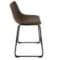 thumbnail image 3 of LumiSource Black, Espresso, Orange Stitch Duke Counter Stool - Set of 2, 3 of 7