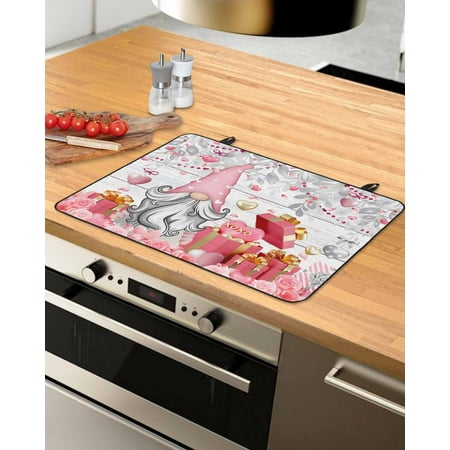 

Pink Gnomes Valentines Stove Top Covers for Electric Stove Heat Insulation Fireproof Glass Cooktop Cover Counter Top Glass Stove Cover for Prevent Scratches 29 x21 Grey Love Heart Botanical Wooden