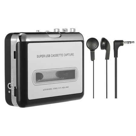 Docooler USB Cassette Capture Cassette Tape-to-MP3 Converter into Computer HiFi Sound Quality Bass Audio Music Player with Earphone