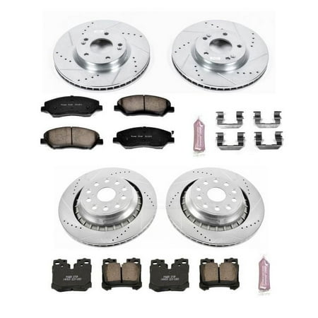 Power Stop Front & Rear Brake Kit with Drilled & Slotted Rotors and Ceramic Brake Pads K4113